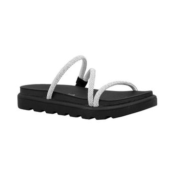 Tamanco-Cristal-Prata-e-Preto-Tres-Tiras-Strass-Solado-Tratorado-|-Comfort-Tamanho--34---Cor--CRISTAL-0